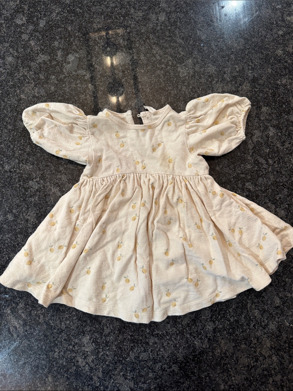 Quincy Mae Cream Dress with Yellow Floral Lemons